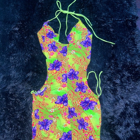 Hibiscus Svana Dress I.Am.Gia XS bodycon sheer swim wear clubwear party colorful - Picture 3 of 5